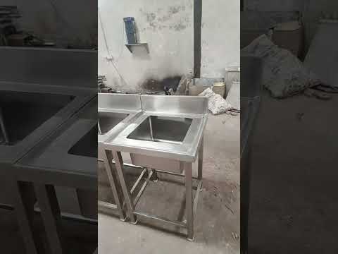 Silver stainless steel kitchen sinks, double