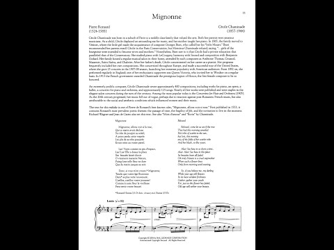 Mignonne - C. CHAMINADE (Eb major-Low Voice) Piano accompaniment