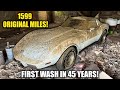 First Wash in 45 Years: BARN FIND Corvette With 1599 Original Miles! | Satisfying Restoration