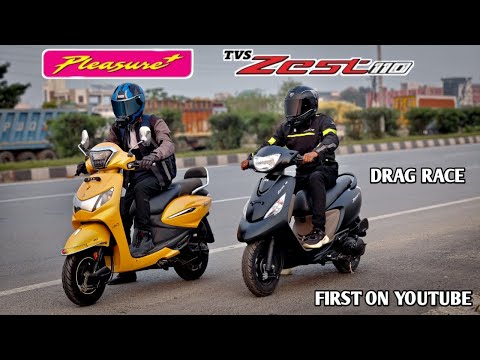 Hero Pleasure Plus Vs TVS Zest 110 | Drag Race | First On Youtube