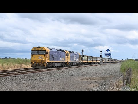 7734V Pacific National Grain Train Crosses Track Machines (13/11/2022) - PoathTV
