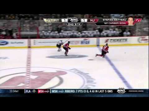 Stefan Matteau goal Feb 9 2013 Pittsburgh Penguins vs NJ Devils NHL Hockey