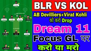 🔥BLR VS KOL DREAM11 T20 CRICKET MATCH blr vs kol dream11 t20 cricket match Bengaluru vs Kolkata 2021