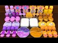 PURPLE Vs GOLD BEAR Mixing Random Things Into GLOSSY Slime Satisfying Slime Video 156