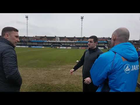 The referee & both managers ahead of KHFC  10/3/18