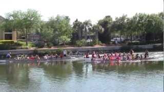 preview picture of video 'Dragon Boats Practicing in Tampa, Florida (April 2nd, 2013)'