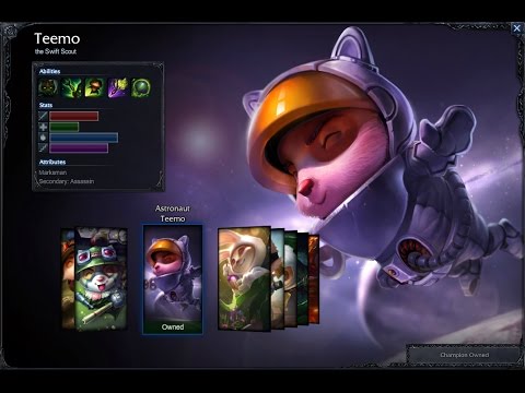Astronaut Teemo Skin Spotlight Gameplay 1080p HD League Of Legends