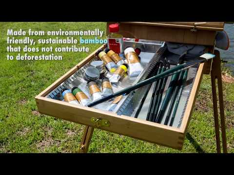 Dali Deluxe Bamboo Wood Eco-Friendly French Easel - perfect for plein air painting