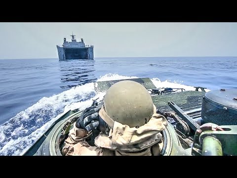 US Marines Assault Amphibious Vehicle Boards Philippine Navy Landing Platform Dock