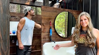 GENIUS Off Grid Outdoor Shower AND Sink Setup! 