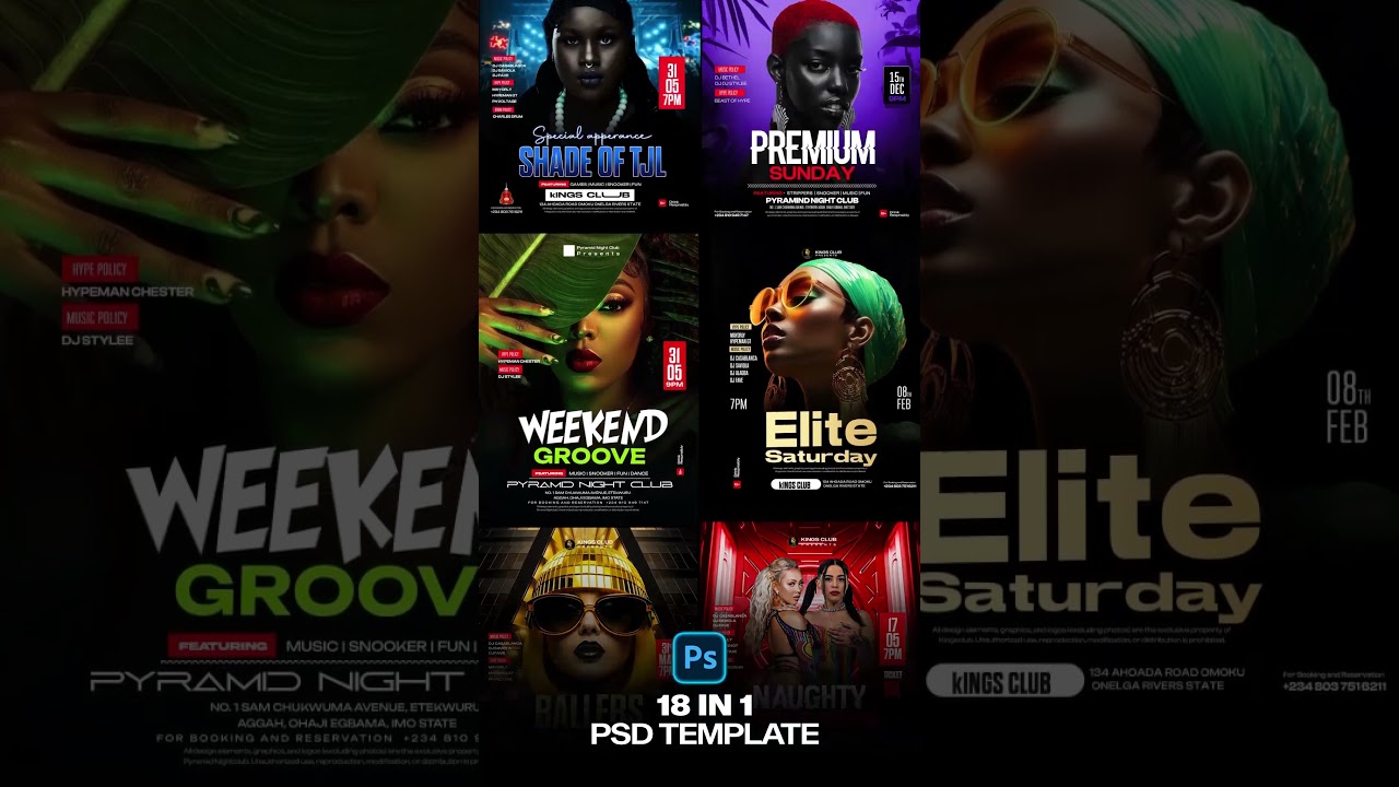 18 Editable Party Templates for Social Media Promotions – PSD Mega Bundle