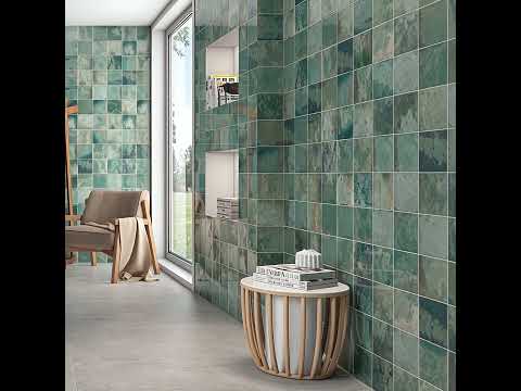 Carrelage mur effet Zellige Morocco aquamarine 31,6×60 cm