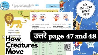 5th standard english how creatures move Swadhyay | page number 47 and 48 | question answer | unit 4