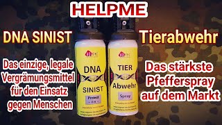 Das Tierabwehrspray (stärkstes Pfefferspray Deutschlands) und der DNA Sinist der Firma HelpMe - 2020
