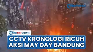 Kronologi May Day Ricuh di Bandung, Terekam CCTV Massa Serba Hitam yang Anarkis & Bakar Pos Polisi