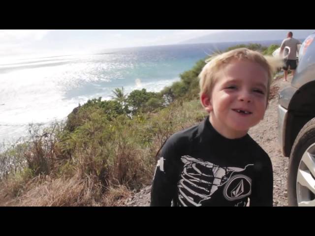 Youngest kid to surf Honolua Bay...Baby Steve Roberson 4 years old! Sept. 23rd 2012