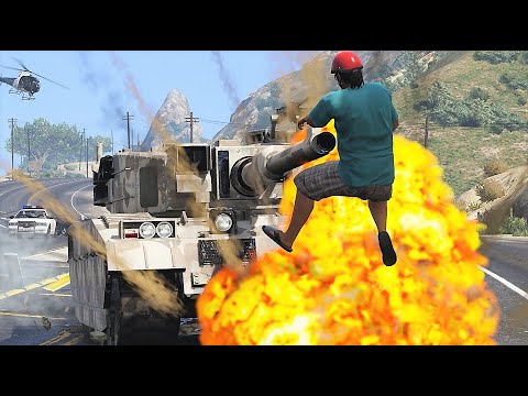 GTA 5 CRUSHING RHINO TANK CRASHES - IMPACT COMPILATION #28