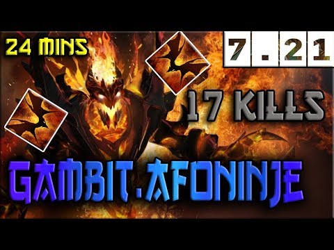 Dota 2 - Afoninje [Shadow Fiend] Nonstop Spam Shadowraze Insane Farming - Game update 7.21