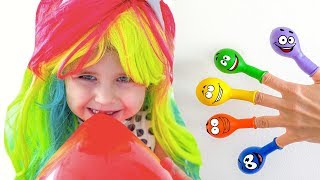 Keysha Bermain Mengisi Air Dalam Balon Daddy Finger Nursery Rhymes | Learn Colors With Balloons #2