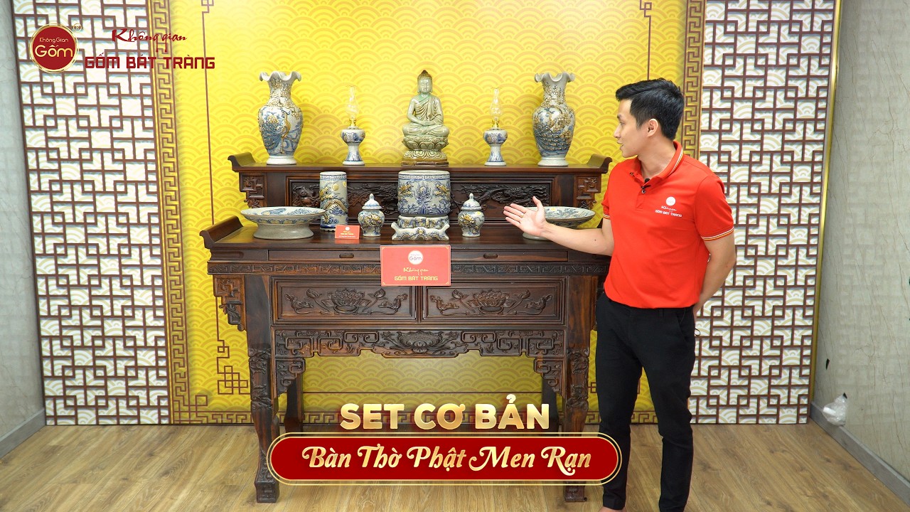Bộ Đồ Thờ Phật (Cơ Bản 11 Món) Men Rạn