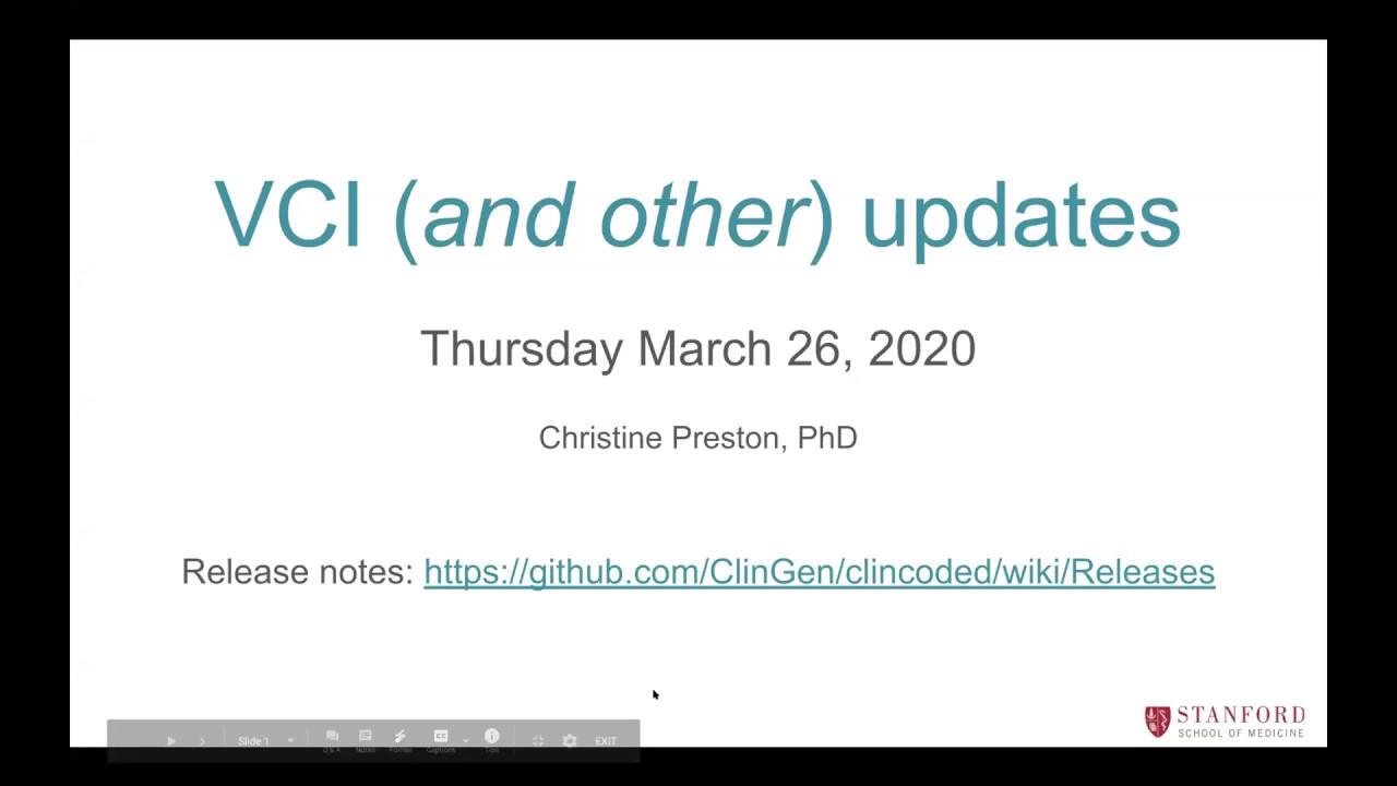 ClinGen Variant Curation Interface (VCI) Updates: Releases 31 and 32
