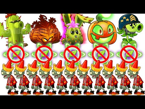 PvZ 2 Plants No Plant Food VS 200 Lunar Conehead Zombie  - Who Will Win?