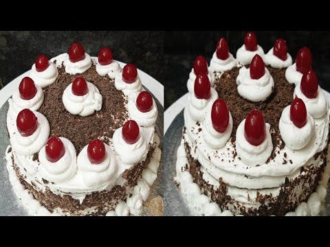 BlackForestcake using whipped cream||Homemade Eggless blackforestcake||cakerecipe👍
