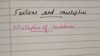 Factors and Multiples (part 1)