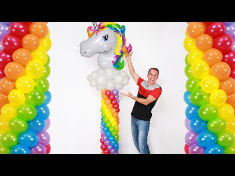 HOW TO MAKE A BALLOON ARCH 🌈 (balloons rainbow column ) balloon decoration ideas - gustavo gg