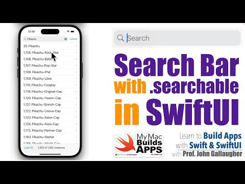 Ch. 6.10 Searchable - adding a Pokemon-searching Search Bar to our SwiftUI Catch 'em All App (2024)