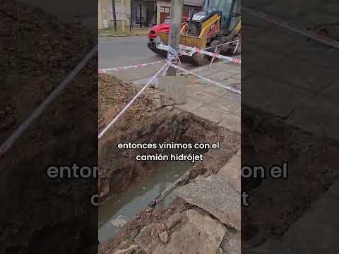 Rotura en la red cloacal: trabajos de reparación en marcha
