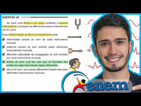 ENEM 2015 - Ao ouvir uma flauta e um piano emitindo a mesma nota musical, consegue-se diferenciar es