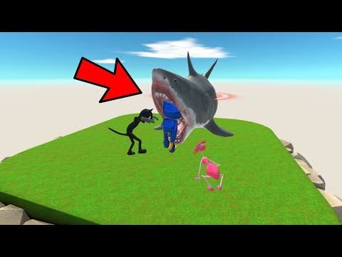 Huggy Wuggy , Cartoon Cat , Mommy Long Legs 🆚 Megalodon | Animal Revolt Battle Simulator