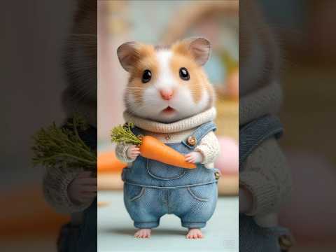 🥕 Watch Gugu Happily Crunch His Carrot! 🐹💖 So Delicious!