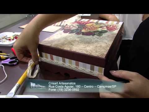 Mulher.com 21/11/2014 - Caixa de bijuterias scrap decor por Marisa Magalhães parte 2