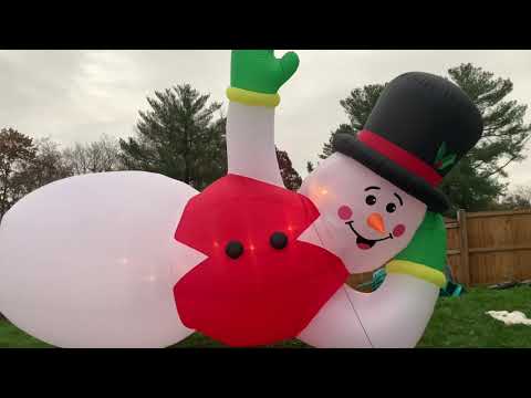 MASSIVE 20ft Inflatable Lounging Snowman