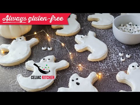 Spooky Gluten-free Ghost Cookies | Cream Cheese Cutout Cookies with Royal Icing