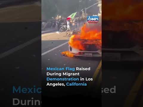Migrants Protest in LA Carrying Mexican Flag | Immigration Tensions Rise
