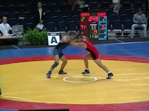 55KG Henry Cejudo (USA) vs Andrejs Vasiljevs (LAT) - 2005 Junior World Championships