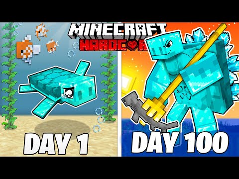 I Survived 100 Days as A DIAMOND TURTLE in HARDCORE Minecraft