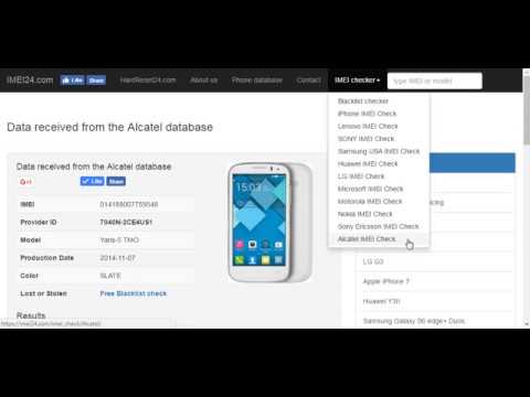 Alcatel ID Provider and warranty check by IMEI