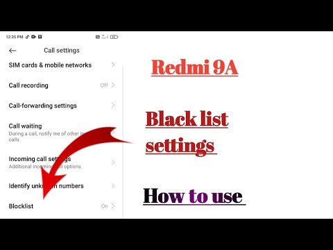 Redmi 9A black list settings tips and tricks