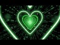Neon Lights Love Heart Tunnel💚Green Heart Background | Neon Heart Tunnel Loop | Wallpaper Heart - 4K