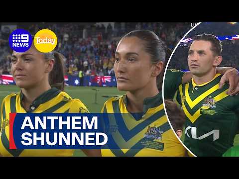 Controversy after rugby league players snub Australian Anthem | 9 News Australia