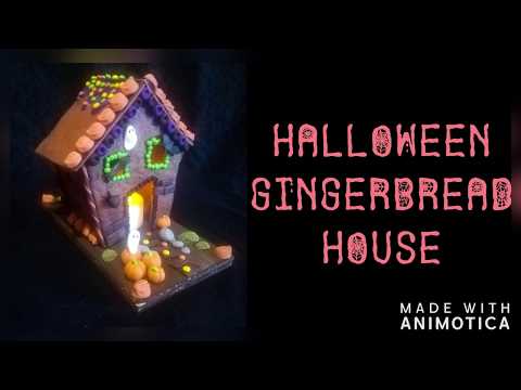 halloween gingerbread house, polymer clay project