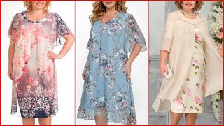 Últimas ideas de vestidos de cóctel de gasa de talla grande con encaje Party Wear 2022