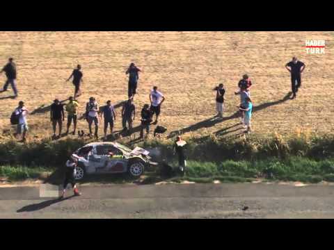 RALLİ KAZASI HELİKOPTER KAMERASINDA