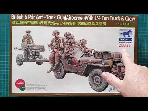 Bronco CB35170 1:35 British 6-Pdr Anti-Tank Gun (Airborne) with 1/4 Ton Truck & Crew Video Preview