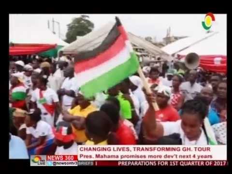 Prez Mahama promises more dev't next 4 years - 17/8/2016