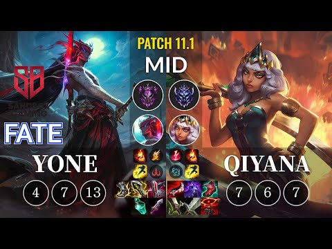 SB FATE Yone vs Qiyana Mid - KR Patch 11.1